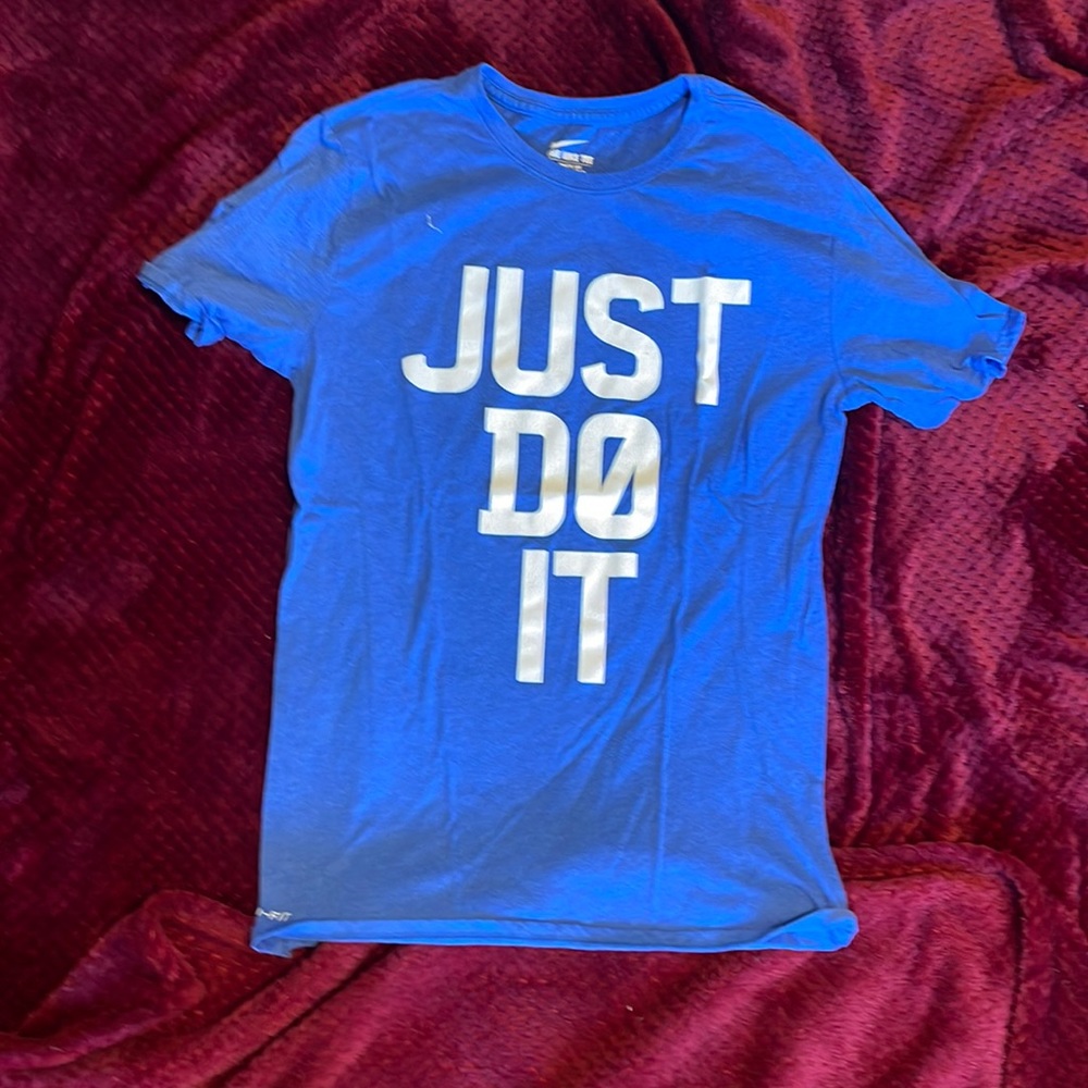 Nike Mens Just Do It Light Blue T-Shirt Size L
